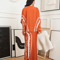 The Canvas Collection Women Saloma Kaftan Set Burnt Orange Matahari Print - Umbi