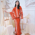 The Canvas Collection Women Saloma Kaftan Set Burnt Orange Matahari Print - Umbi