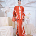 The Canvas Collection Women Saloma Kaftan Set Burnt Orange Matahari Print - Umbi