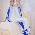 The Canvas Collection Women Saloma Kaftan Set Elegant Blue Garden Print - Umbi