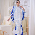 The Canvas Collection Women Saloma Kaftan Set Elegant Blue Garden Print - Umbi