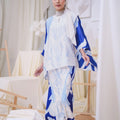 The Canvas Collection Women Saloma Kaftan Set Elegant Blue Garden Print - Umbi