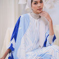 The Canvas Collection Women Saloma Kaftan Set Elegant Blue Garden Print - Umbi