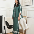 The Canvas Collection Women Saloma Kaftan Set Emerald Green Ivy Print - Umbi