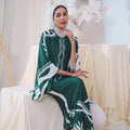 The Canvas Collection Women Saloma Kaftan Set Emerald Green Ivy Print - Umbi