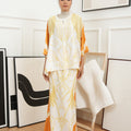 The Canvas Collection Women Saloma Kaftan Set Golden Yellow Garden Print - Umbi