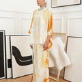 The Canvas Collection Women Saloma Kaftan Set Golden Yellow Garden Print - Umbi