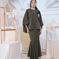 The Canvas Collection Women Saloma Kaftan Set Olive Green - Umbi