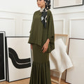 The Canvas Collection Women Saloma Kaftan Set Olive Green - Umbi