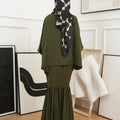 The Canvas Collection Women Saloma Kaftan Set Olive Green - Umbi