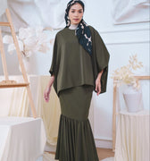 The Canvas Collection Women Saloma Kaftan Set Olive Green - Umbi