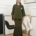 The Canvas Collection Women Saloma Kaftan Set Olive Green - Umbi