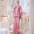 The Canvas Collection Women Saloma Kaftan Set Warm Pink Matahari Print - Umbi