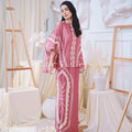 The Canvas Collection Women Saloma Kaftan Set Warm Pink Matahari Print - Umbi