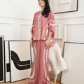The Canvas Collection Women Saloma Kaftan Set Warm Pink Matahari Print - Umbi
