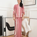 The Canvas Collection Women Saloma Kaftan Set Warm Pink Matahari Print - Umbi