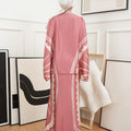 The Canvas Collection Women Saloma Kaftan Set Warm Pink Matahari Print - Umbi