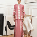The Canvas Collection Women Saloma Kaftan Set Warm Pink Matahari Print - Umbi