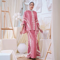 The Canvas Collection Women Saloma Kaftan Set Warm Pink Matahari Print - Umbi