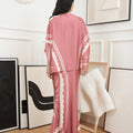 The Canvas Collection Women Saloma Kaftan Set Warm Pink Matahari Print - Umbi