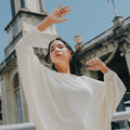 The City Breeze Pt.2 Women Bat Wing Knit Top Cream - Umbi