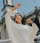 The City Breeze Pt.2 Women Bat Wing Knit Top Cream - Umbi