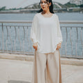 The City Breeze Pt.2 Women Bat Wing Knit Top Cream - Umbi