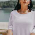 The City Breeze Pt.2 Women Bat Wing Knit Top Lilac - Umbi