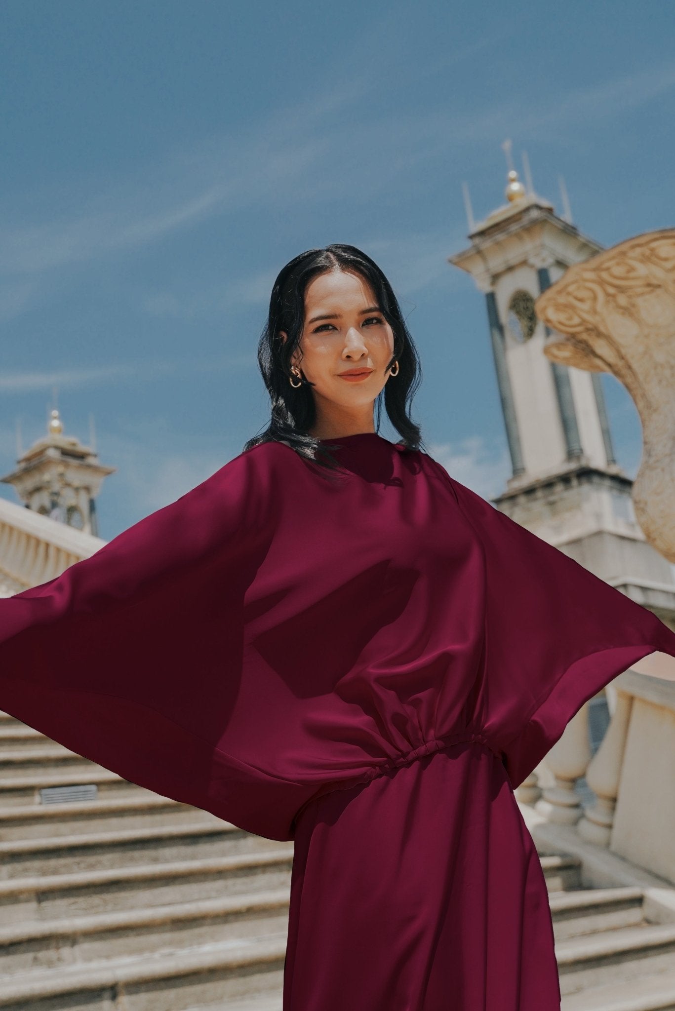 The City Breeze Pt.2 Women Loose Fit Blouse Maroon - Umbi