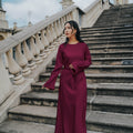 The City Breeze Pt.2 Women Maxi Satin Dress Maroon - Umbi