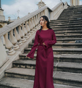 The City Breeze Pt.2 Women Maxi Satin Dress Maroon - Umbi