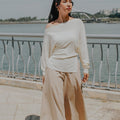 The City Breeze Pt.2 Women Off - Shoulder Knit Top Cream - Umbi