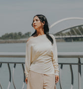 The City Breeze Pt.2 Women Off - Shoulder Knit Top Cream - Umbi