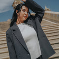 The City Breeze Pt.2 Women Oversized Blazer Dark Grey - Umbi