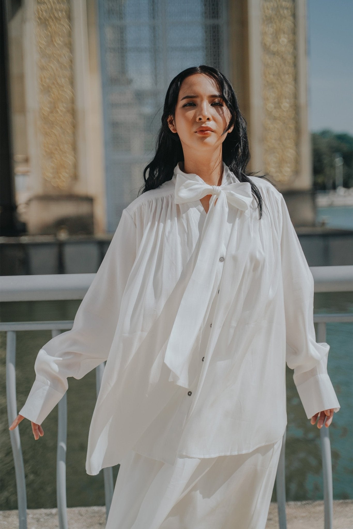 The City Breeze Pt.2 Women Ribbon Blouse White - Umbi