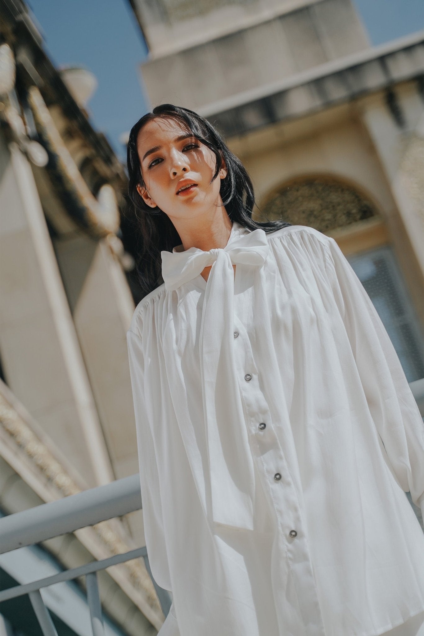 The City Breeze Pt.2 Women Ribbon Blouse White - Umbi