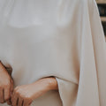 The City Breeze Pt.2 Women Satin Cape Dress Set Cream - Umbi
