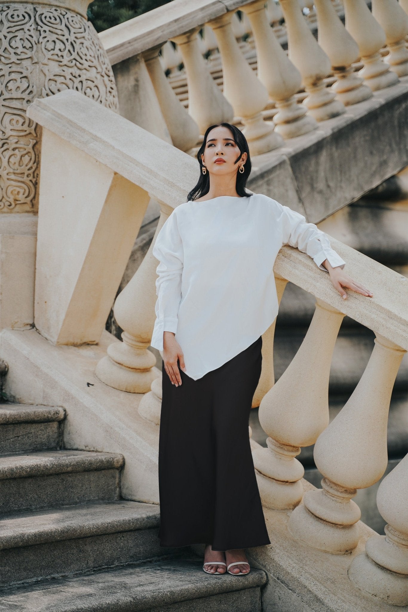 The City Breeze Pt.2 Women Satin Long Skirt Black - Umbi