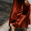 The City Breeze Pt.2 Women Satin Long Skirt Burnt Orange - Umbi