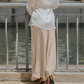 The City Breeze Pt.2 Women Satin Long Skirt Cream - Umbi