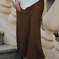 The City Breeze Pt.2 Women Satin Long Skirt Dark Chocolate - Umbi