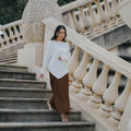 The City Breeze Pt.2 Women Satin Long Skirt Dark Chocolate - Umbi