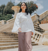 The City Breeze Pt.2 Women Satin Long Skirt Dusty Rose - Umbi