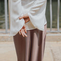 The City Breeze Pt.2 Women Satin Long Skirt Dusty Rose - Umbi