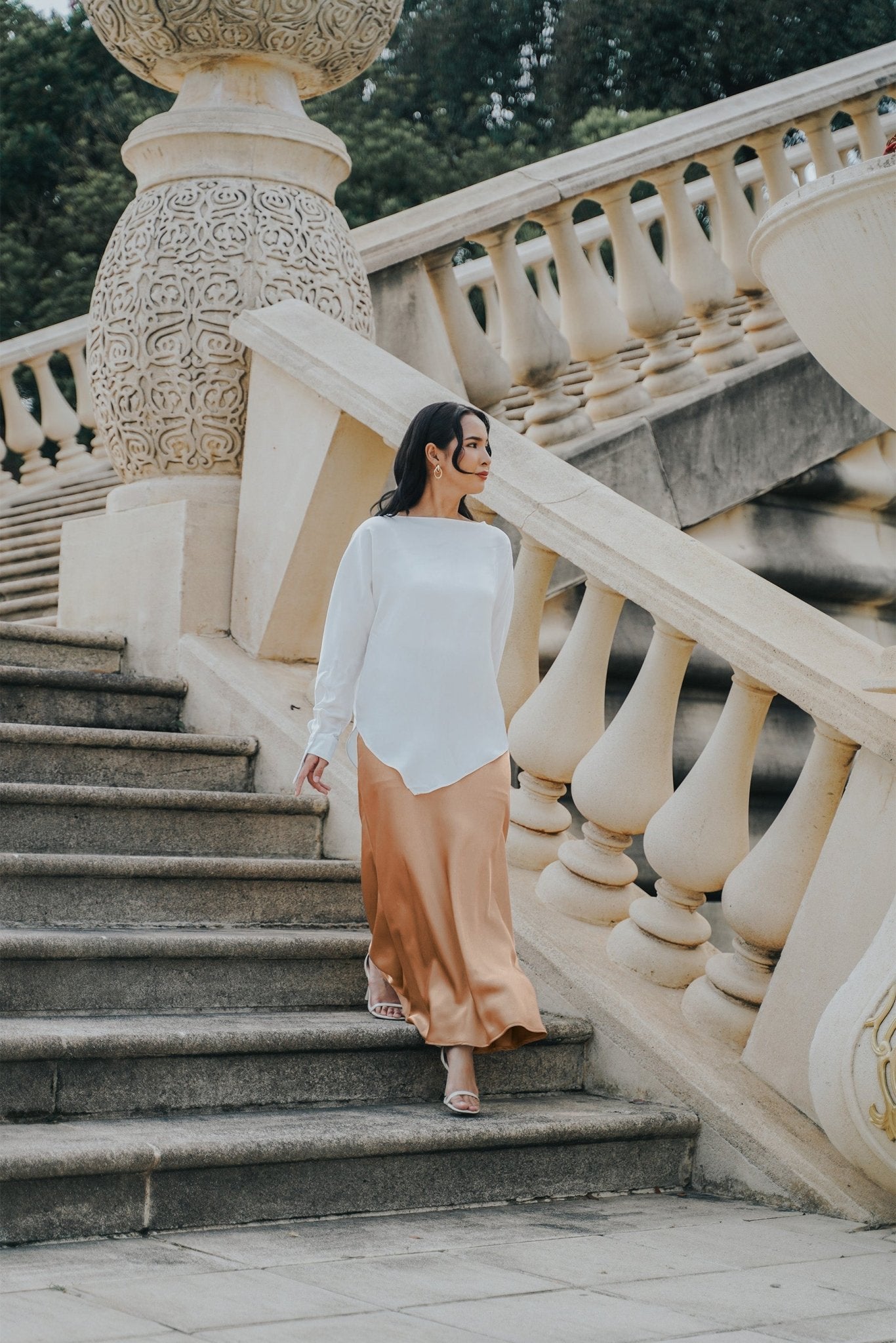 The City Breeze Pt.2 Women Satin Long Skirt Light Brown - Umbi