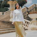 The City Breeze Pt.2 Women Satin Long Skirt Olive Gold - Umbi