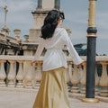 The City Breeze Pt.2 Women Satin Long Skirt Olive Gold - Umbi