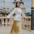 The City Breeze Pt.2 Women Satin Long Skirt Olive Gold - Umbi