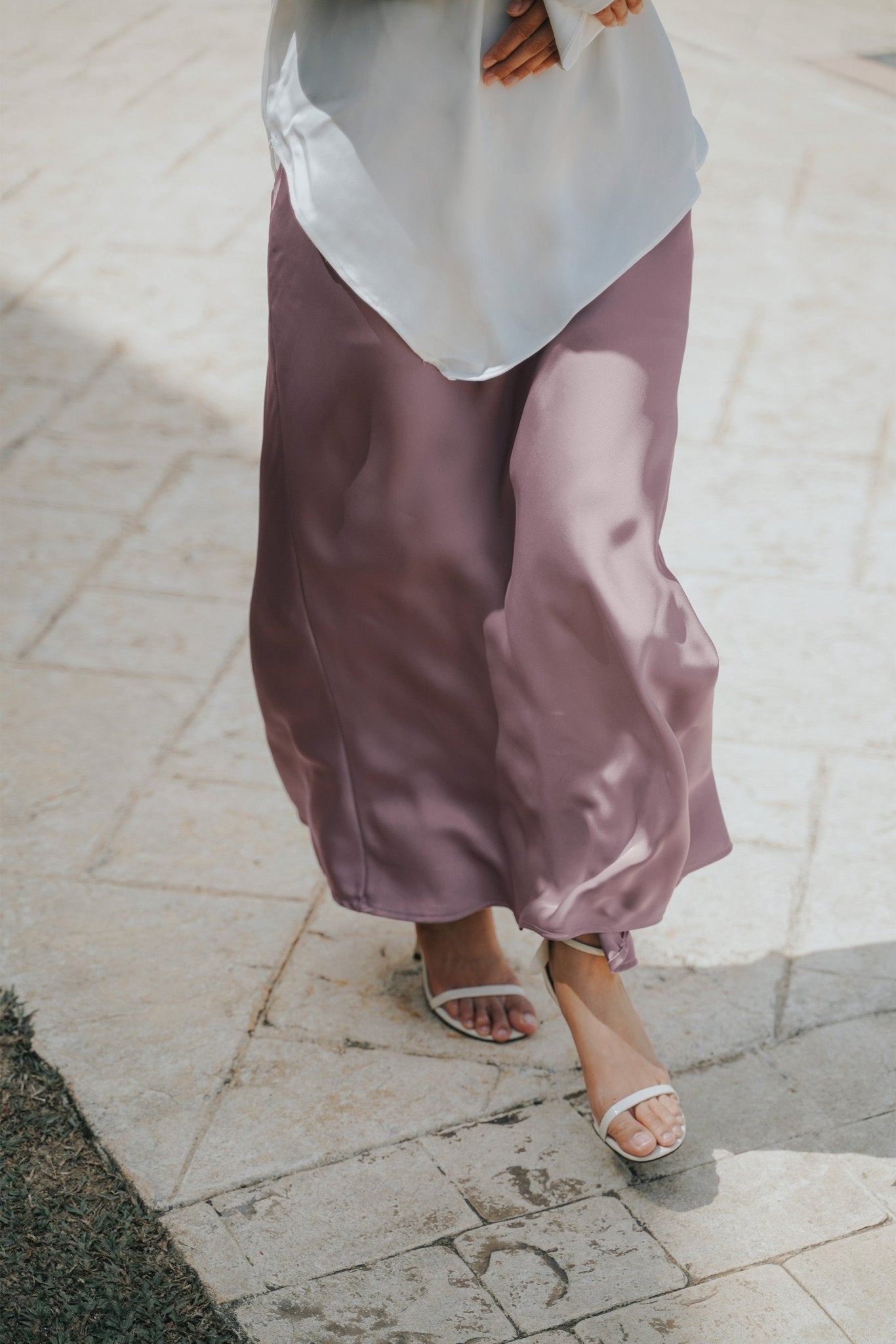 The City Breeze Pt.2 Women Satin Long Skirt Purple - Umbi