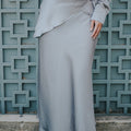 The City Breeze Pt.2 Women Satin Long Skirt Turquoise - Umbi